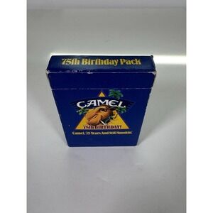 Vintage 1988 Camel 75th Birthday Playing Cards Joe Camel Complete Deck w/ Box